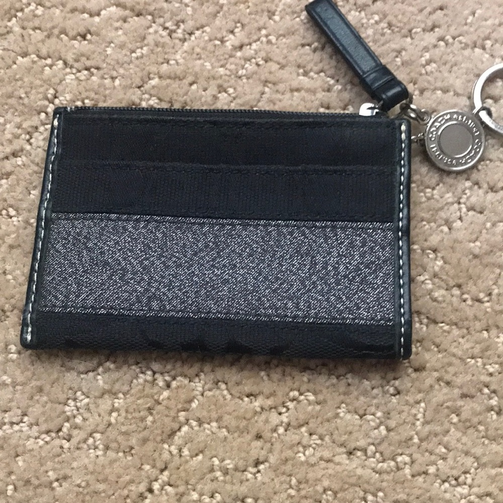 Coach black keychain wallet